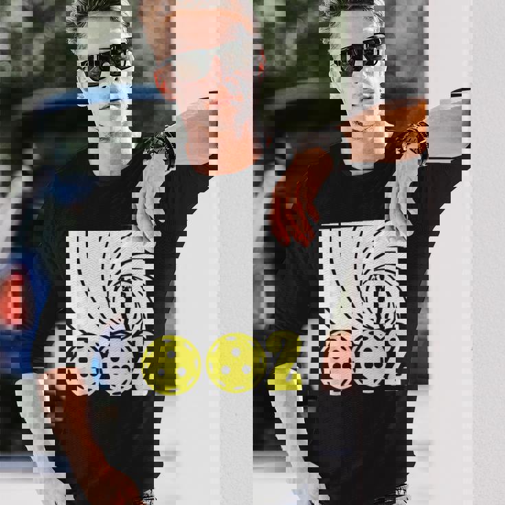 Pickleball 002 スパイパロディ 面白いピックルボールパドルプレーヤー 長袖Tシャツ 彼への贈り物