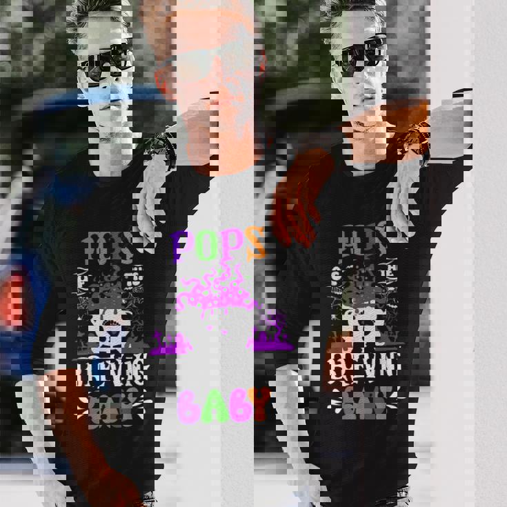 Pops Of The Brewing Baby Dad To Be Halloween Long Sleeve T-Shirt Gifts for Him