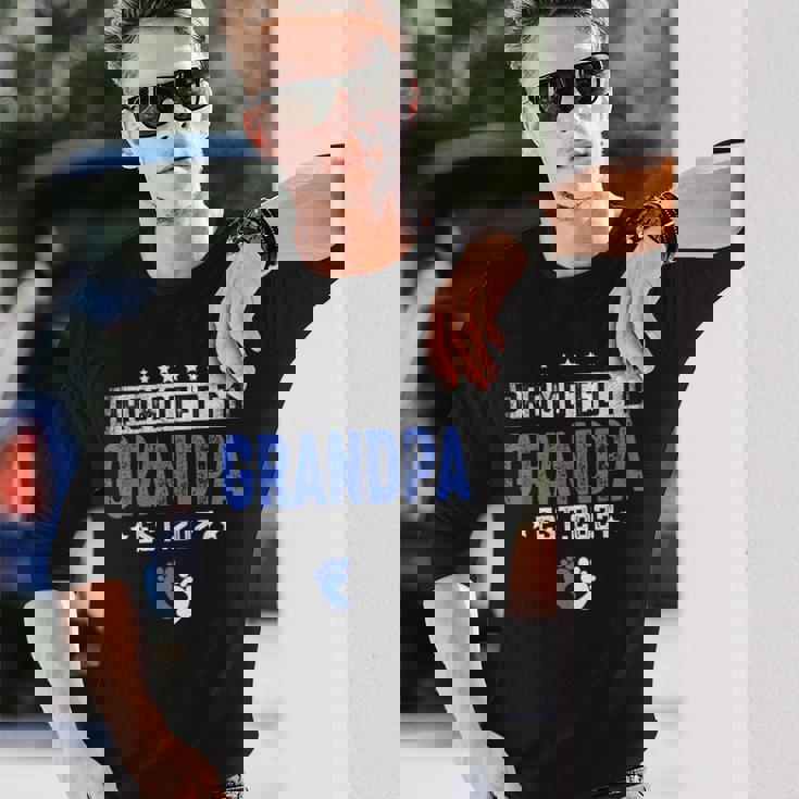 メンズ Promoted To Grandpa Est 2027 Dad 長袖Tシャツ 彼への贈り物