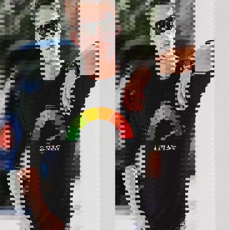 Pure Cortisol 面白いストレスメーターで走る 長袖tシャツ 長袖Tシャツ 彼への贈り物