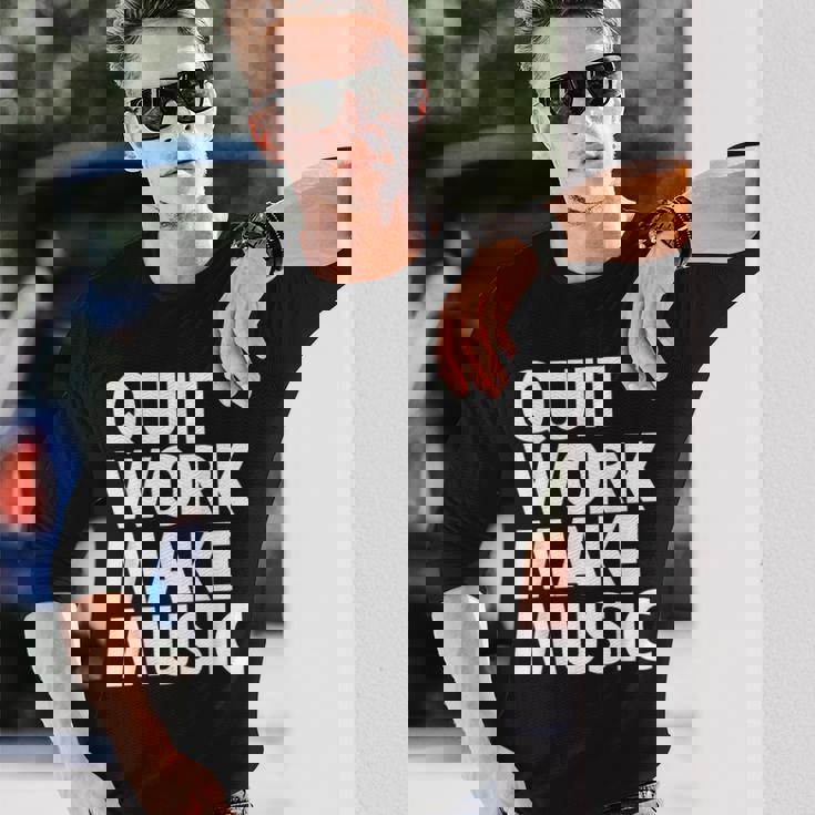 Quit Work Make Music 半袖 長袖Tシャツ 彼への贈り物
