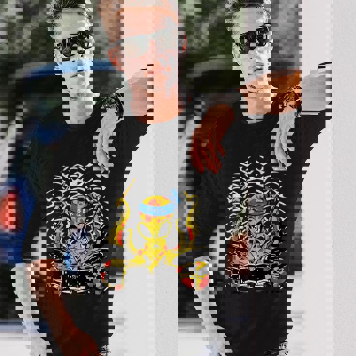 Retro Drumsticks Drummer Drums Hand 長袖Tシャツ 彼への贈り物