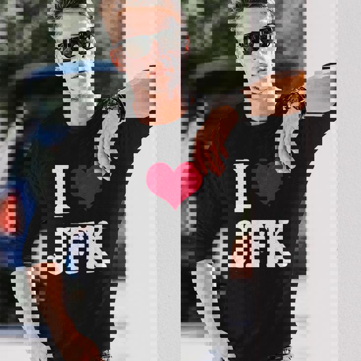 Retrointage I Heart Jfk John F Kennedy 長袖Tシャツ 彼への贈り物