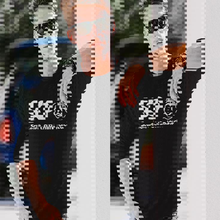 Scpファンデーション-Scp-セキュア・コンテインプロテクト 長袖Tシャツ 彼への贈り物
