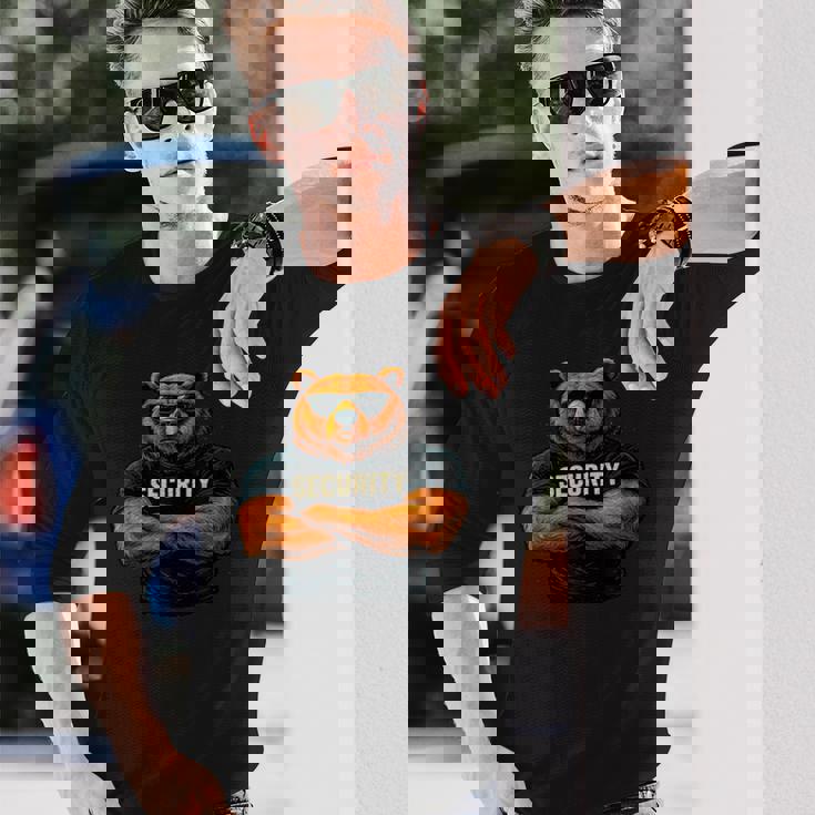 Security Buff Bear バウンサーデザイン 長袖Tシャツ 彼への贈り物