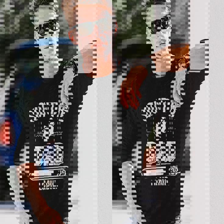 Soon To Be Dad 2025 Caricamento Dell'annuncio Di Gravidanza New Daddy Maglietta a maniche lunghe Regalos para él