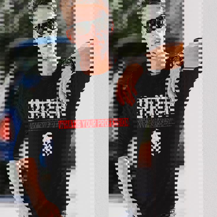 Spartan What Is Your Profession Gym Proud スパルタンティー ギフト 長袖Tシャツ 彼への贈り物