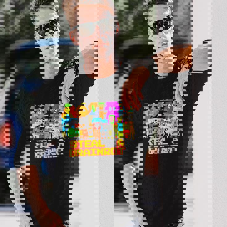 Steal A Brainrot Meme ビデオゲーム キッズゲーマー 長袖Tシャツ 彼への贈り物