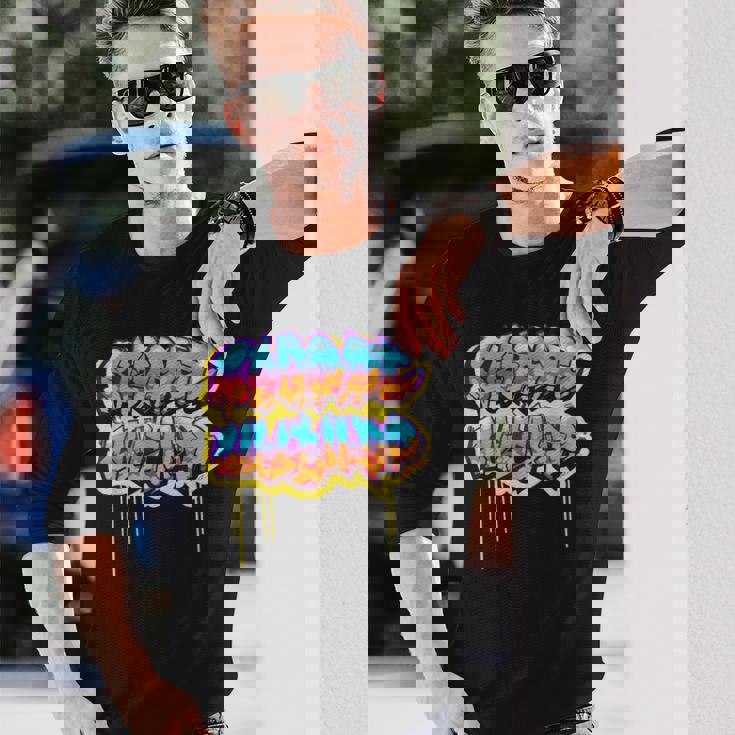 Street Culture グラフィティ・スタイルのアーバン・ストリートウェア 長袖Tシャツ 彼への贈り物