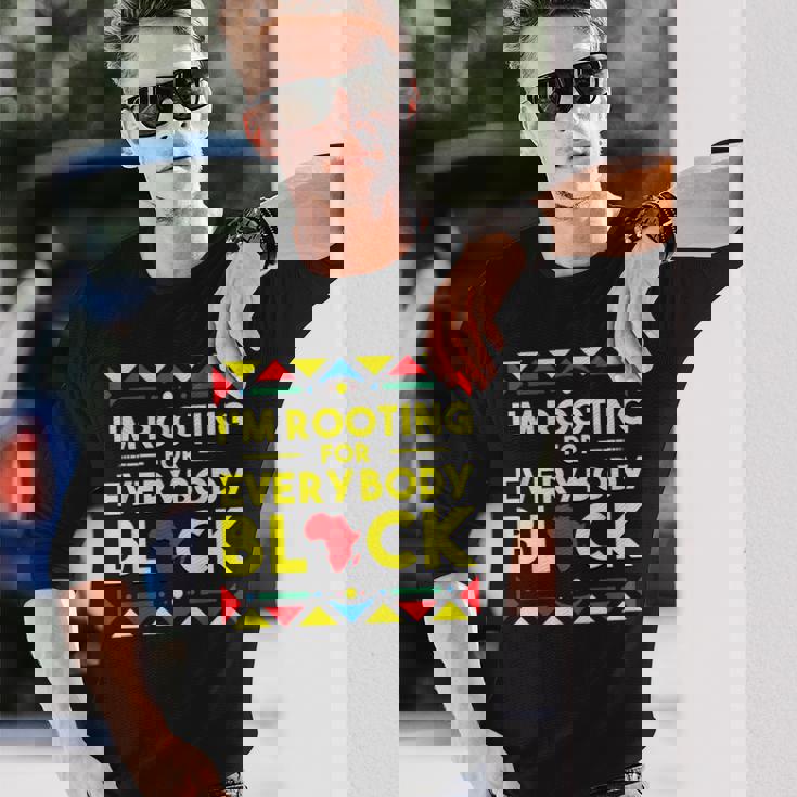 History I'm Rooting For Everybody ブラック アフリカ 長袖Tシャツ 彼への贈り物