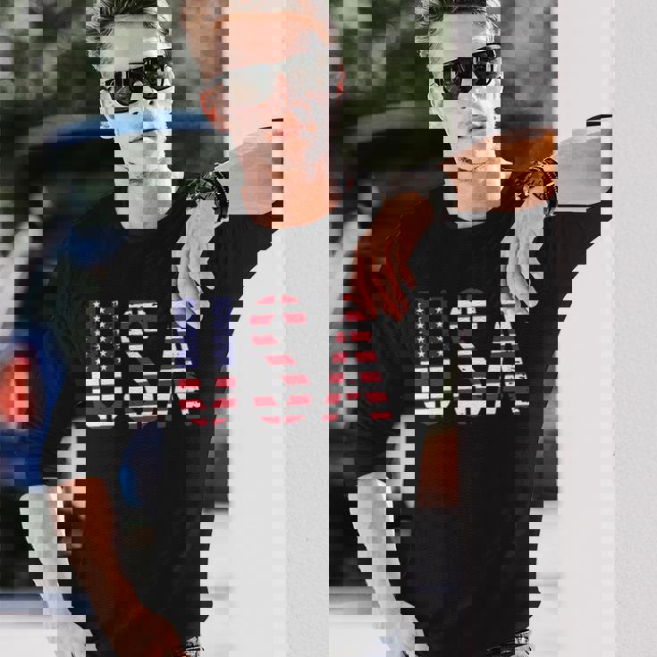 Usa アメリカの国旗の色のアメリカ 長袖tシャツ 長袖Tシャツ 彼への贈り物