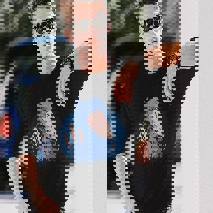 Vxl ハシビロコウ 鳥類 鳥類学者 ホエールビル 動物 長袖Tシャツ 彼への贈り物