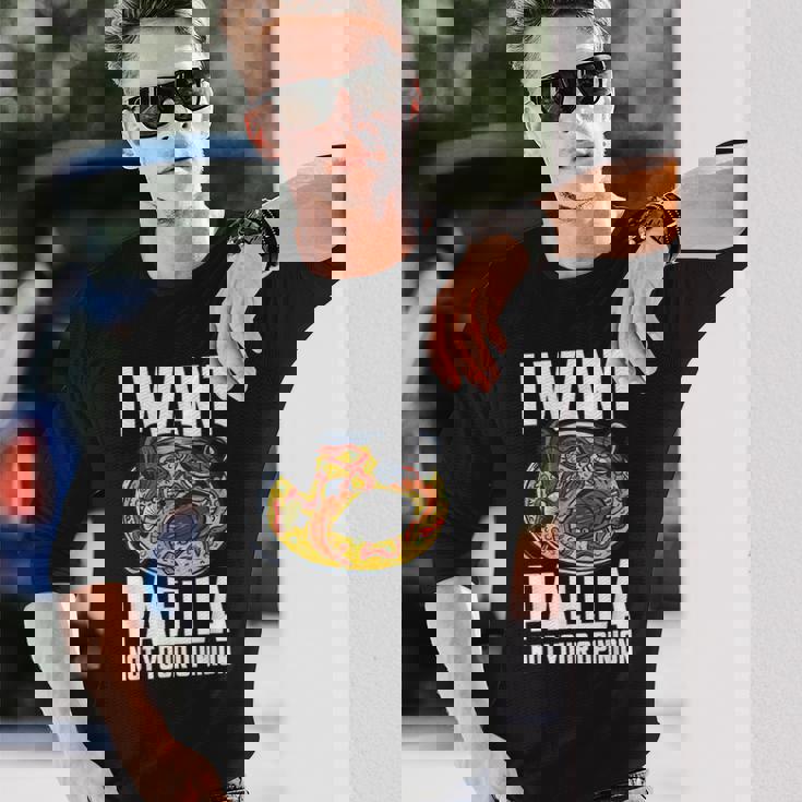 I Want Paella Not Your Opinion スペインのパエリア 長袖Tシャツ 彼への贈り物