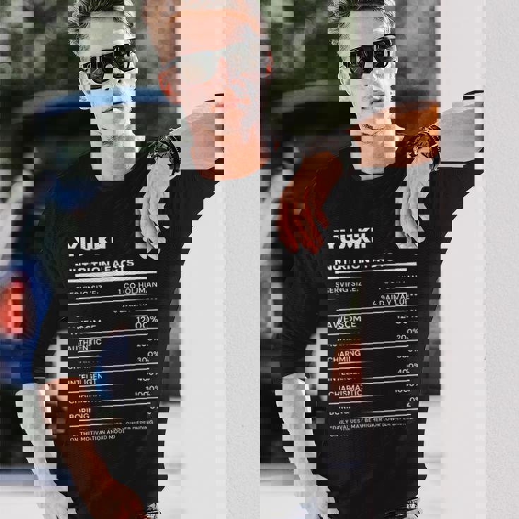 Yuuki 栄養成分表示 長袖Tシャツ 彼への贈り物