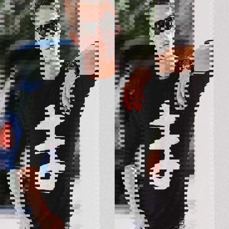 【ま】ひらがな 一文字 可愛い 日本語 面白い おもしろ ネタ 筆文字 平仮名 五十音 文字 かっこいい ウケ狙い 毛筆 長袖Tシャツ 彼への贈り物