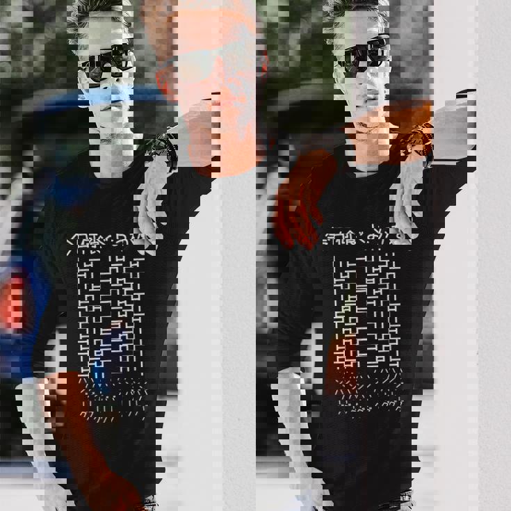 【今日何食べようかな ハンバーグ】あみだくじ 遊び心 おもしろ 面白い ユーモア ギャグ ネタ ウケ狙い 笑える 変な 長袖Tシャツ 彼への贈り物