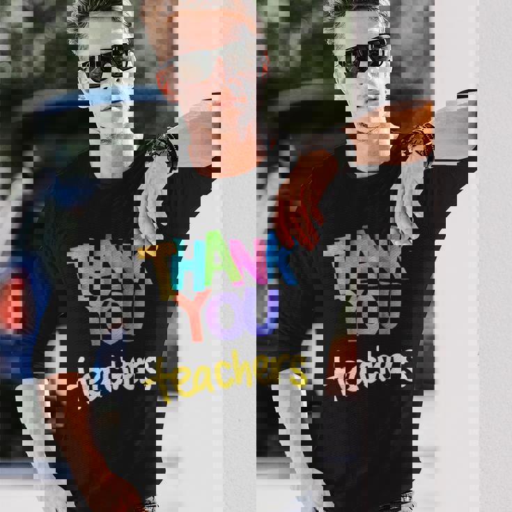 ありがとう 先生 感謝 卒業 長袖Tシャツ 彼への贈り物