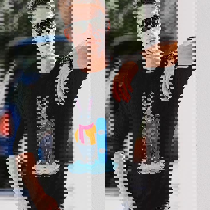 うさぎ スノーボーダー スノーボード スポーツ 長袖Tシャツ 彼への贈り物