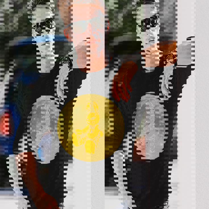 うさぎ星人 On The Yellow Moon 長袖Tシャツ 彼への贈り物