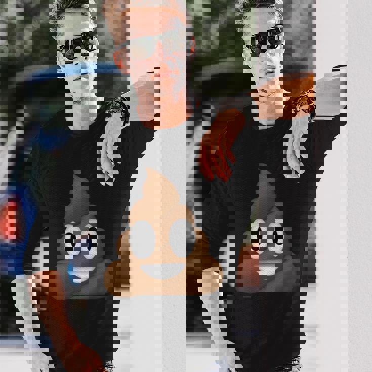 うんちパイル 笑顔 ハッピー うんちパイル うんちの渦 かわいい おもしろい 長袖tシャツ 長袖Tシャツ 彼への贈り物