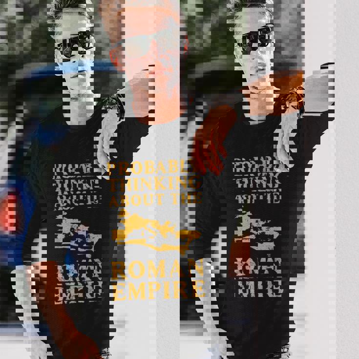 おそらくローマ帝国について考える 古代ローマ地図 長袖Tシャツ 彼への贈り物