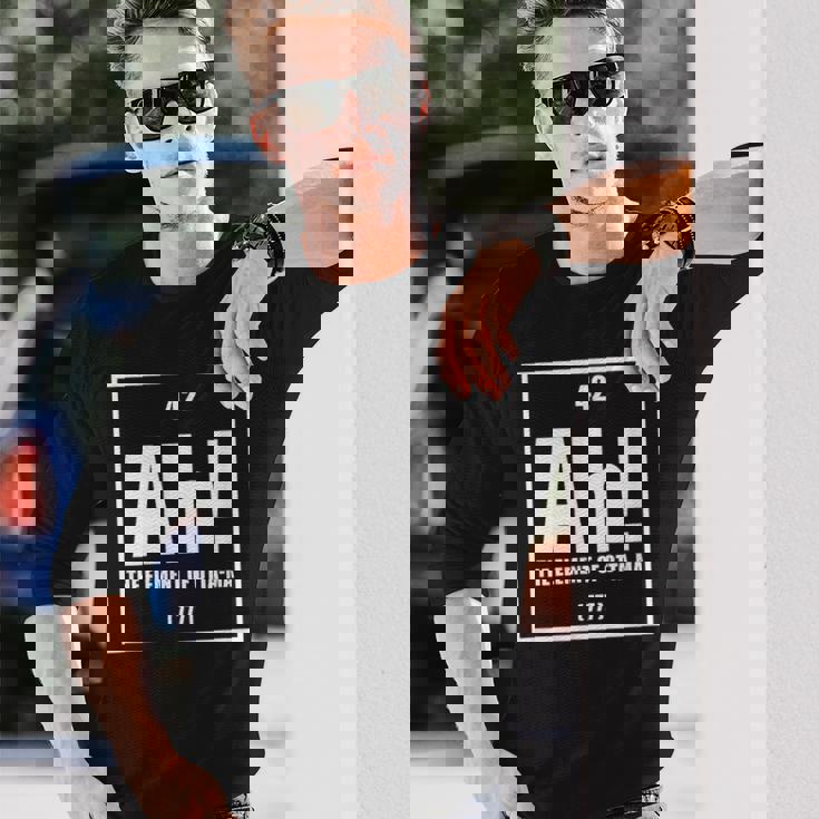 おったま Ah 元素デザイン おもしろ理系 サプライズ要素 42 ナンバー グラフィック 長袖Tシャツ 彼への贈り物