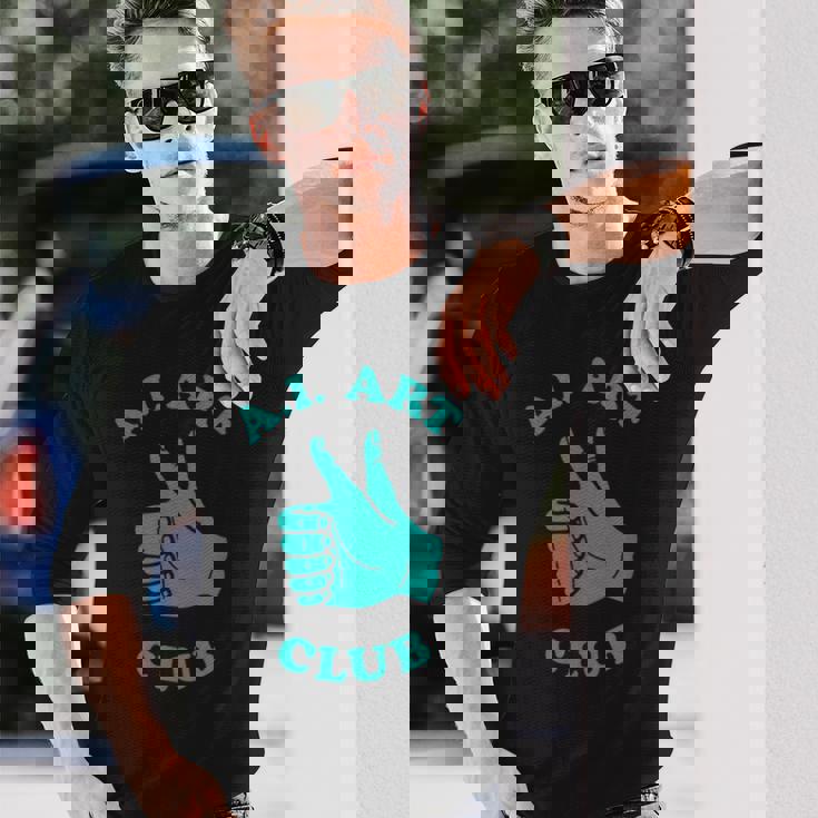 おもしろaiアートクラブ 人工知能 機械学習 長袖Tシャツ 彼への贈り物