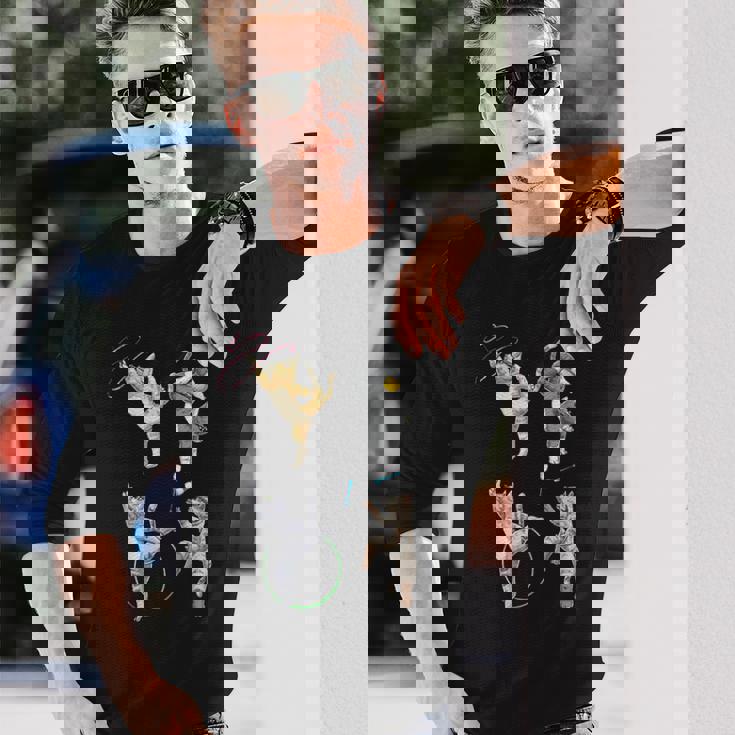 おもしろ新体操猫 長袖Tシャツ 彼への贈り物