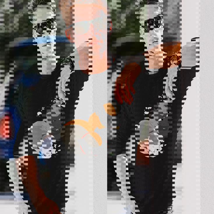 おもしろ猫ニャンコ先生 長袖tシャツ 長袖Tシャツ 彼への贈り物