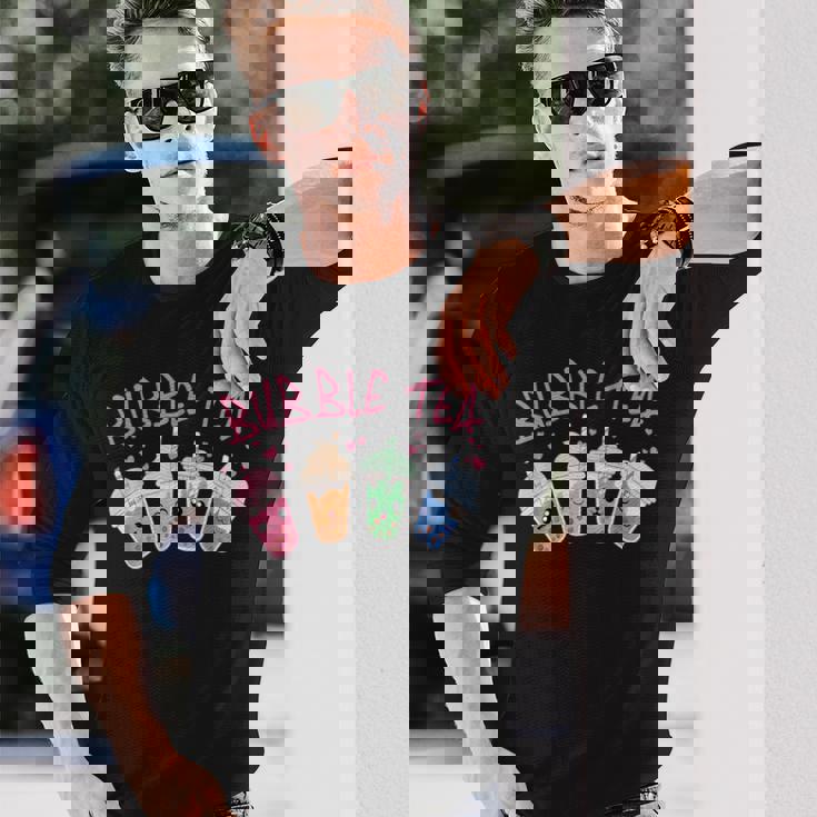 かわいいシャボン玉 ティーカップ 愛らしい集合 シャボン玉 長袖Tシャツ 彼への贈り物