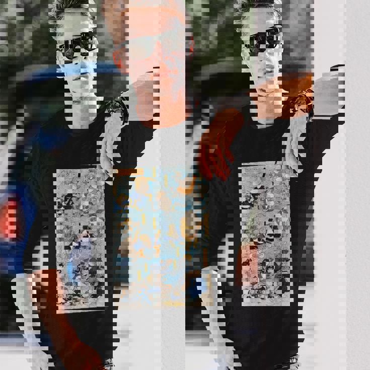 かゑるづくし 擬人化された蛙が 歌川国芳 日本の侍カエル 日本の伝統芸術 浮世絵 ヴィンテージの美学 長袖Tシャツ 彼への贈り物