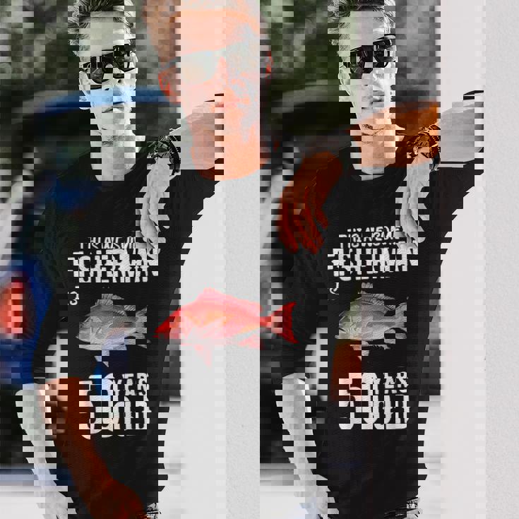 メンズ この金目鯛漁師は50歳50歳の誕生日です 長袖Tシャツ 彼への贈り物