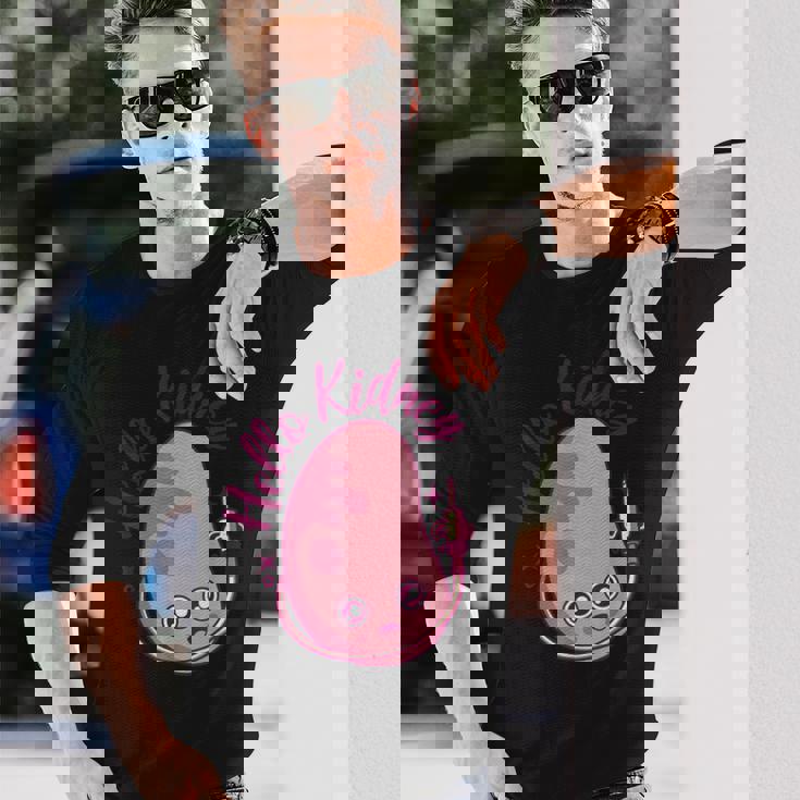 こんにちは腎臓移植ドナー透析腎臓 長袖Tシャツ 彼への贈り物