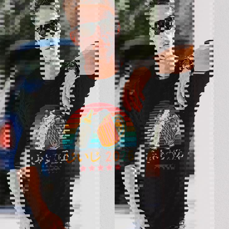 じいじ2026・おじいちゃんお知らせ・新生児のおじいちゃん・プレおじいちゃん 長袖Tシャツ 彼への贈り物