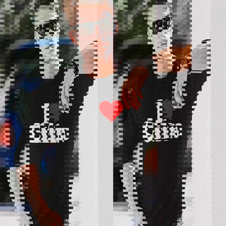 にハートのちひろの名前が大好き 長袖tシャツ 長袖Tシャツ 彼への贈り物