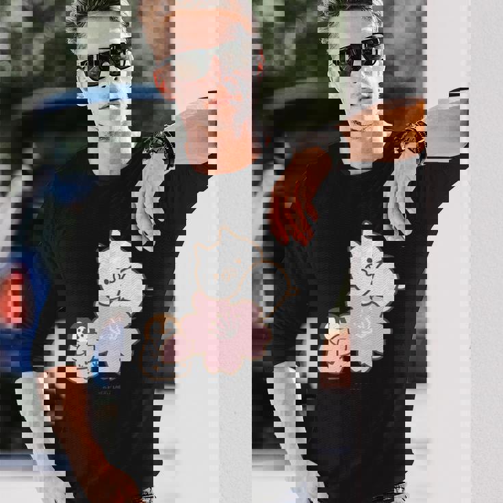 ねこぺん日和 桜 長袖Tシャツ 彼への贈り物