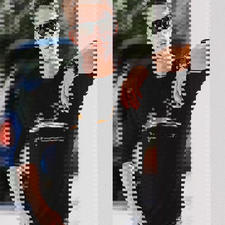 みょーーーん 猫 ネコ ねこ 三毛猫 愛猫 伸びる ジャンプ シンプル ほのぼの かわいい メンズ レディース キッズ 長袖Tシャツ 彼への贈り物