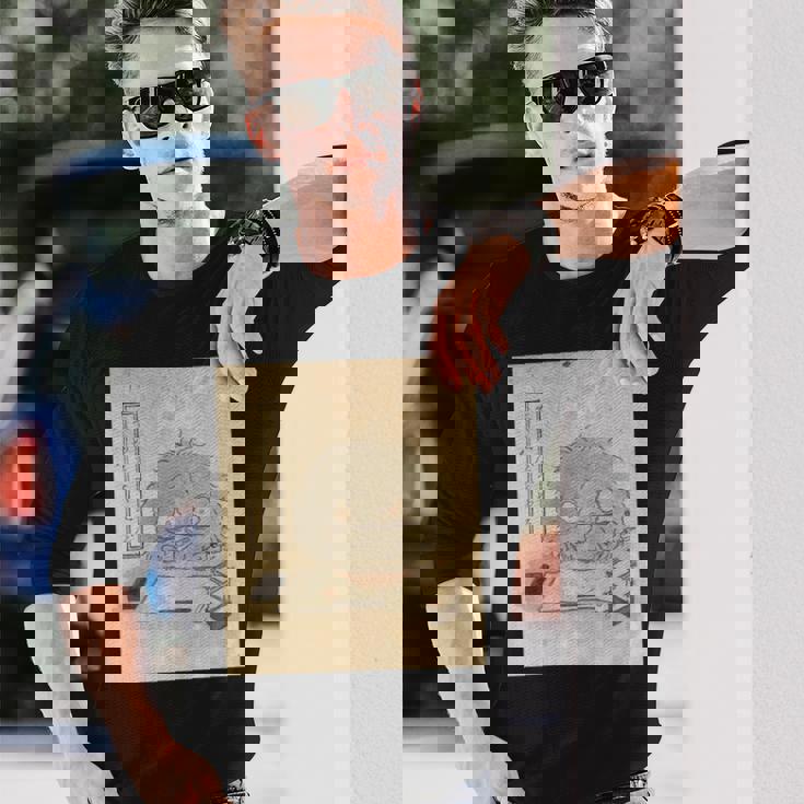 もじやもじや【日本の妖怪シリーズ】 長袖tシャツ 長袖Tシャツ 彼への贈り物