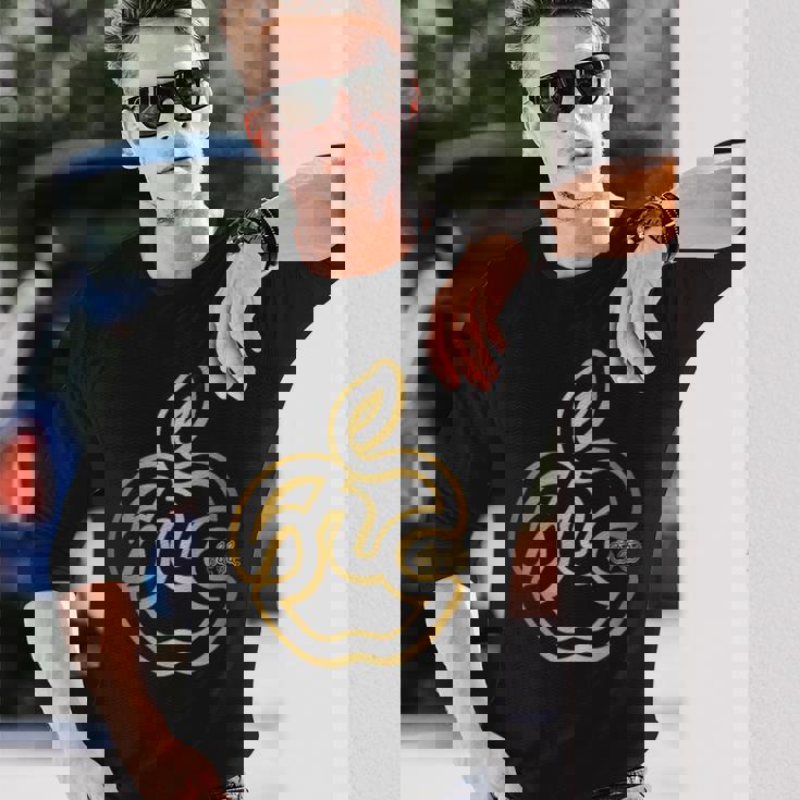 りんご フルーツ ひらがな 隠し文字 タイポグラフィ ユニーク おもしろみ デザイン 長袖Tシャツ 彼への贈り物