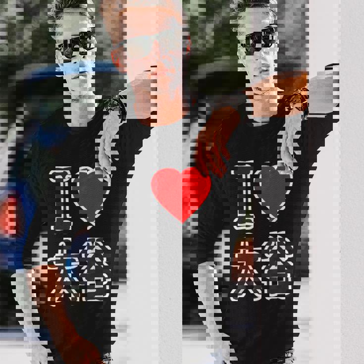 アイラブ・大谷（I Love ハート）ビッグ Big ファン グッズ 面白 長袖Tシャツ 彼への贈り物