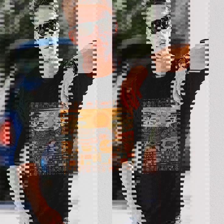 アフリカカバファミリー 部族 ケンテ柄 サファリ ガーナ 長袖Tシャツ 彼への贈り物
