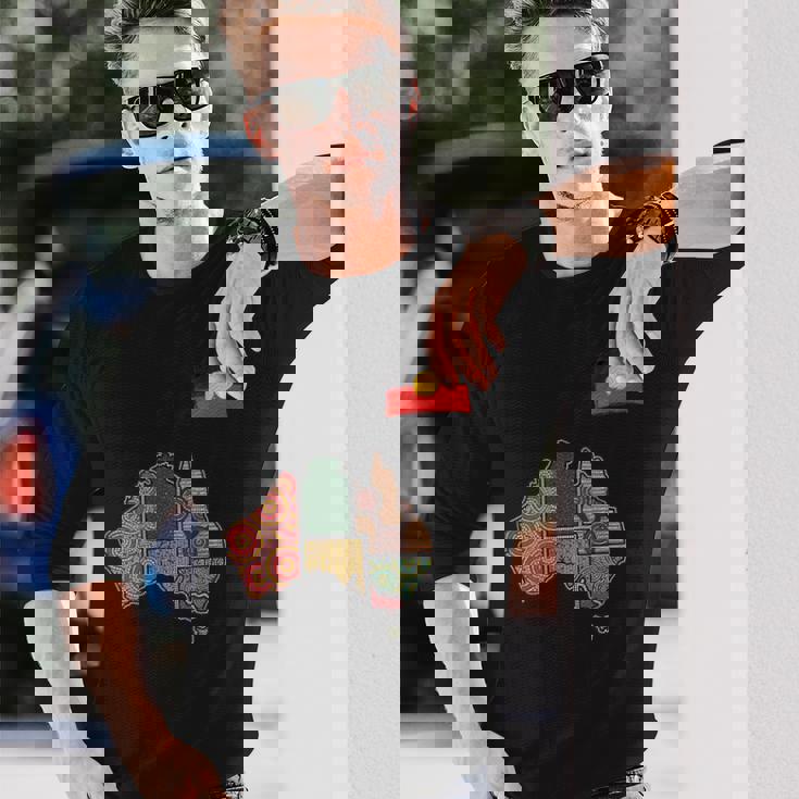 アボリジニ・アート・オーストラリア 長袖Tシャツ 彼への贈り物