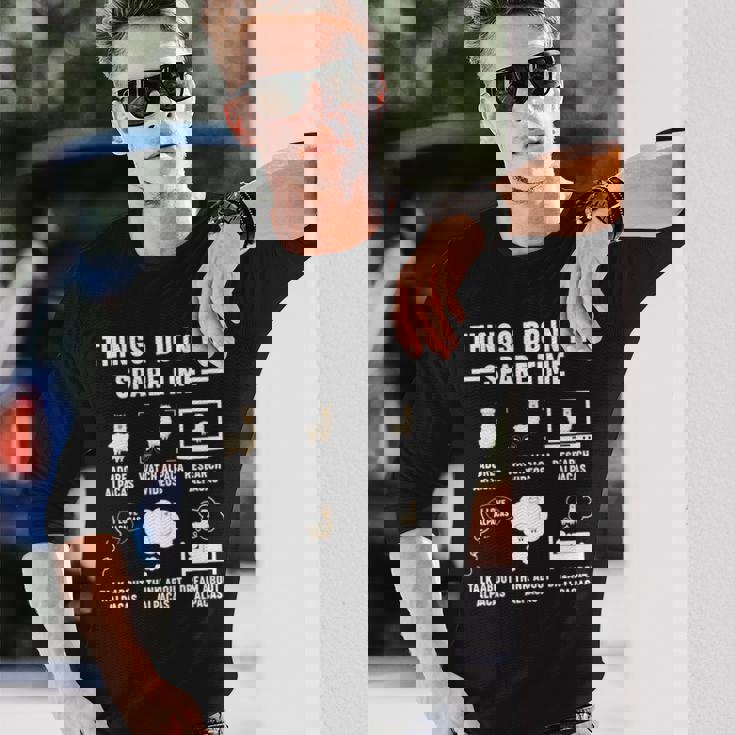 アルパカ ファンキーパー おもしろアルパカ 長袖tシャツ 長袖Tシャツ 彼への贈り物