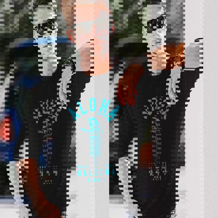 アロハ ウクレレ フラ ハラウ ハレイワ ハワイ 長袖Tシャツ 彼への贈り物