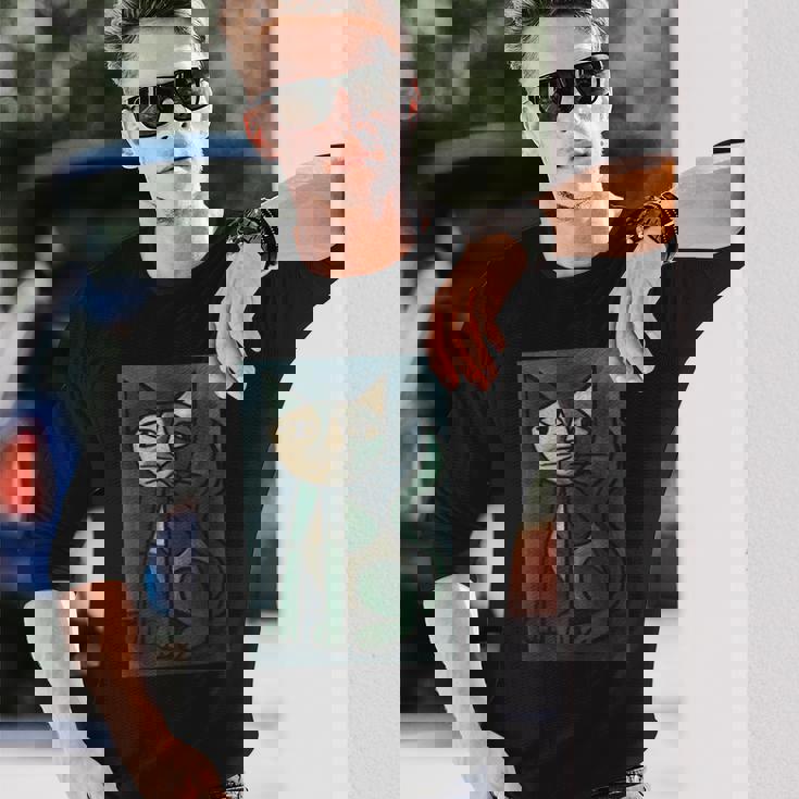 アート ピカソ 猫 長袖Tシャツ 彼への贈り物