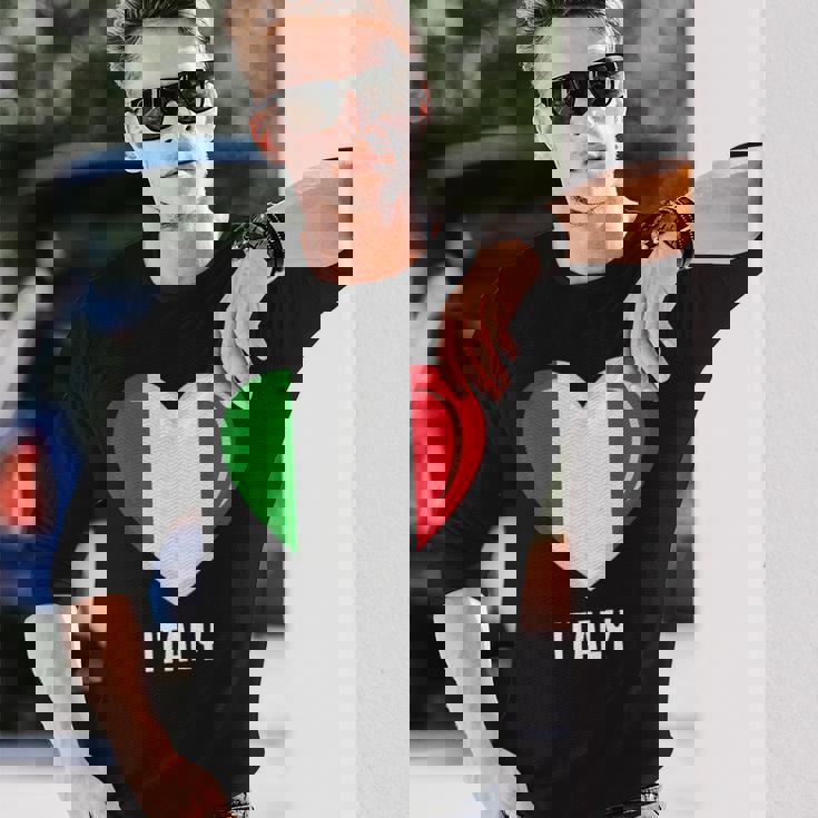 イタリア国旗シャツ 長袖Tシャツ 彼への贈り物