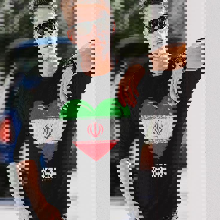 イラン国旗シャツ 長袖Tシャツ 彼への贈り物