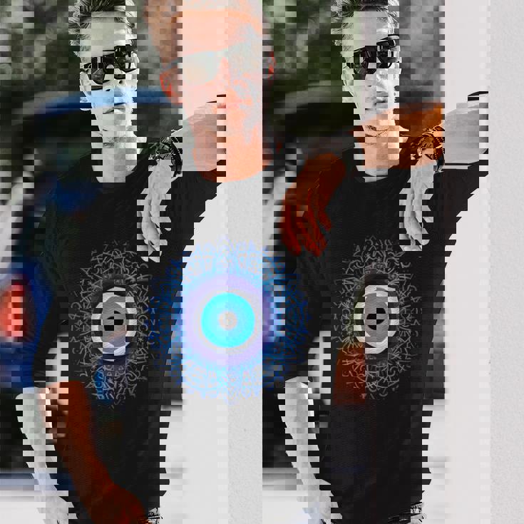 イーブルアイシャツ トルコの目の保護 悪霊 長袖Tシャツ 彼への贈り物