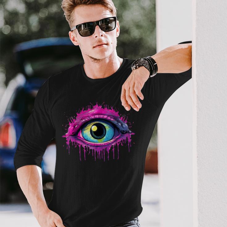 ウィアードコアアイボールドリームコアエステティックグランジエッジィトリッピー 長袖Tシャツ 彼への贈り物