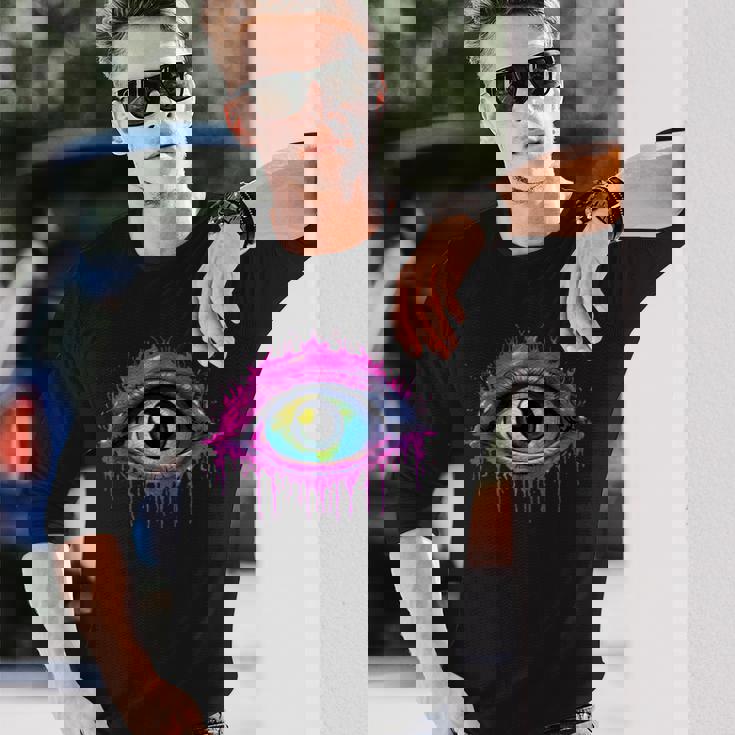 ウィアードコアアイボールドリームコアエステティックグランジエッジィトリッピー 長袖Tシャツ 彼への贈り物